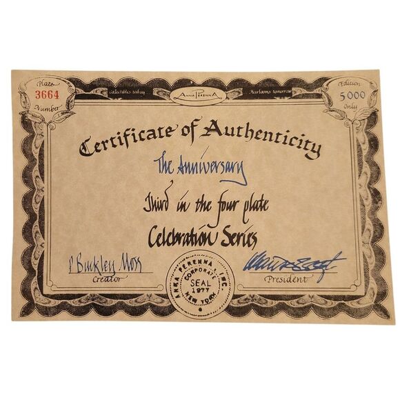 P. Buckley Moss Plate "The Anniversary" 10" - Picture 2 of 10